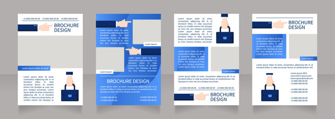Corporate culture and responsibility blank brochure layout design. Vertical poster template set with empty copy space for text. Premade corporate reports collection. Editable flyer 4 paper pages