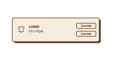 Fototapete - social media pop up notification banner in retro colors. mobile app popup reminder message with butt