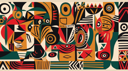 Abstract pattern in native African style. Vector illustration. Traditional African abstract painting