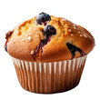 blueberry muffin isolated on white background, AI generative