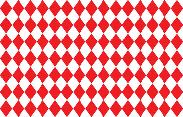 red and white rhombus harlequin seamless geometric shapes, vector illustration