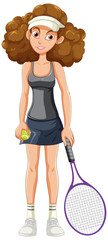 Wall Mural - Female Tennis Player with Racket