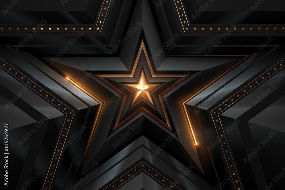 Abstract black and gold star shape background Stock Vector | Adobe Stock
