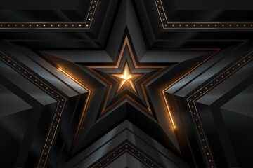 Wall Mural - Abstract black and gold star shape background