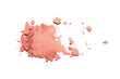 Smear of broken eye shadow or blush isolated on white background.