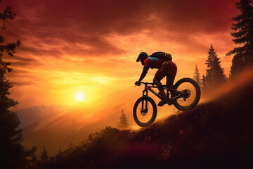 Poster - A sporty convertible car with a rooftop bike rack, surfboard, and beach essentials, portraying an active and adventurous summer lifestyle. Generative AI technology.