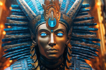 Aufkleber - Amun's Divine Majesty: A regal image capturing the abstract essence of Amun, the king of gods and the god of creation. Generative AI technology.