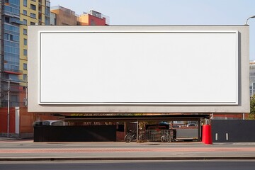 Mockup of an Empty Billboard on the Side of a Street