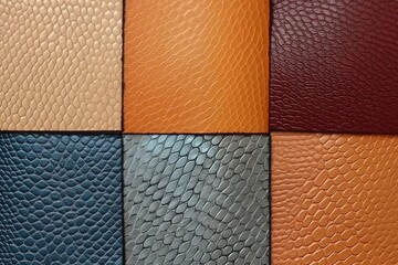 Examples of leather textures for sewing bags. Generative Artificial Intelligence