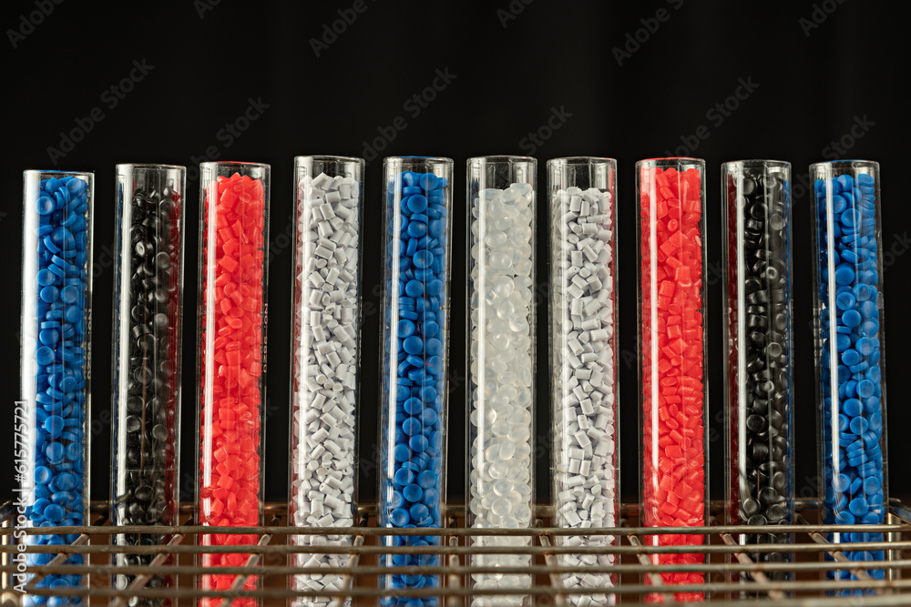 Plastic Powder Sample White plastic grain, plastic polymer granules,hand hold Polymer pellets ...