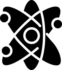 Wall Mural - atom structure black glyph icon. smallest particle. molecular structure. atomic organization. physic