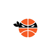 Poster - Ninja basketball logo design concept.