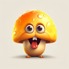 Canvas Print - smiling mushroom character emoticon illustration