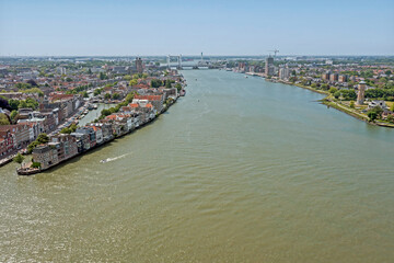 Canvas Print - Aerial from the historical city Dordrecht in Zuid Holland the Netherlands