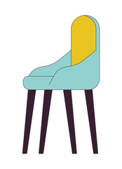 Poster - Office chair flat line color isolated vector object. Modern furniture. Comfortable lounge chair. Editable clip art image on white background. Simple outline cartoon spot illustration for web design