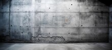 Dim Concrete Wall Building Interior Background. Generative AI Technology.	
