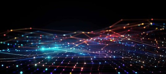 Poster - Matrix technology background. Generative AI technology.
