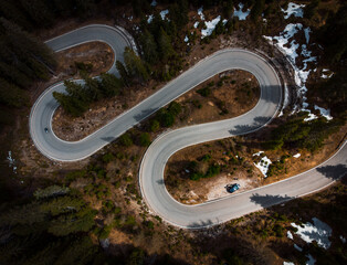 Wall Mural - snake road on pass giau