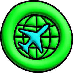 Poster - 3D Travel icon