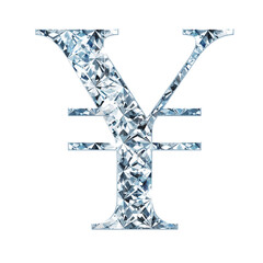 Poster - shining diamond alphabet currency symbol of yen. it is a part of a set which also includes uppercase