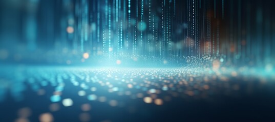 Poster - Data virtual cyberspace matrix technology background. Generative AI technology.