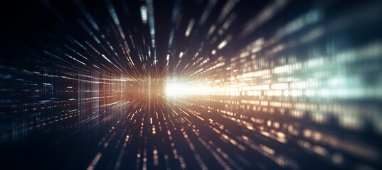 Poster - Matrix virtual cyberspace technology background. Generative AI technology.