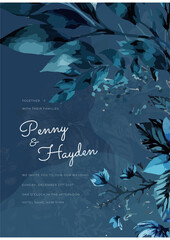 Poster - colorful colourful floral flower beautiful and elegant floral wedding invitation card template
