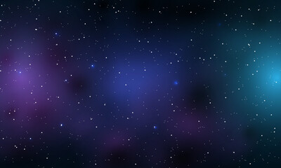 Wall Mural - Realistic nebula and shining stars cosmos galaxy Infinite universe starry night vector