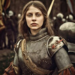Jeanne d'Arc (1412-1431) in 15th century, early feminist and symbol of freedom and independence, burned at stake for heresy, then proclamed saint patron of France