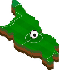 isometric map of georgia with football field.