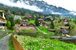 © I Viewfinder - View of alpine Wengen village Beautiful outdoor scene in Switzerland