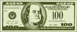  100 Dollars Banknote, bill one hundred dollars, american president Benjamin Franklin - vector illustration