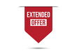 extended offer red vector banner illustration isolated on white background