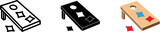 Fototapeta  - Cornhole board game with bags icon, vector