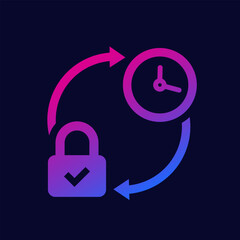 Wall Mural - lock and time icon for web