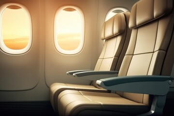 Poster - First class business luxury seats. Generative AI