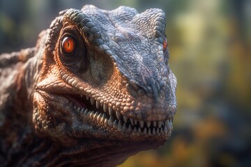 Poster - dinosaur close-up. Generated by AI.