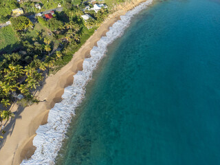 Canvas Print - Aerial drone panorama of the white beaches of Antigua island in the Caribbean sea