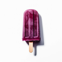 Sticker - Grape purple popsicle ice cream isolated on white background, generative AI