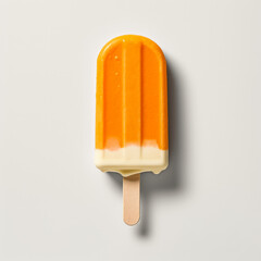 Sticker - Orange creamsicle ice cream isolated on grey background, generative AI