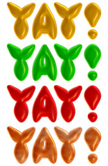 Fototapete - Set of  Yay words or texts for celebration concept in 3d rendering.