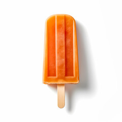 Sticker - Tangerine orange popsicle isolated on white background, generative AI