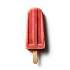 Poster - Watermelon pink popsicle ice cream isolated on white background, generative AI