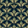 © Hina - hemp leaf pattern :: Artdeco style :: mink, glaucous blue, dark green, white , Ai generated
