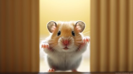 Wall Mural - hamster in a glass