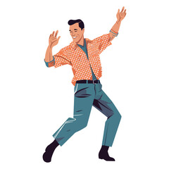 Poster - Confident man jumping for joy in excitemant