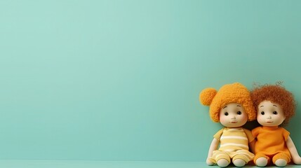 Cute teddy type doll for kids with copy space for text, birthday wishes wallpaper, friendship day wishes illustration