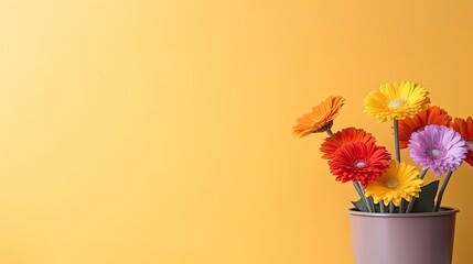 Wall Mural - colorful Flowerpot with copyspace for text background