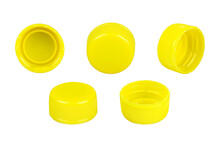 Set Plastic Bottle Cap, Plastic Recycling Or Reuse Isolated From Background