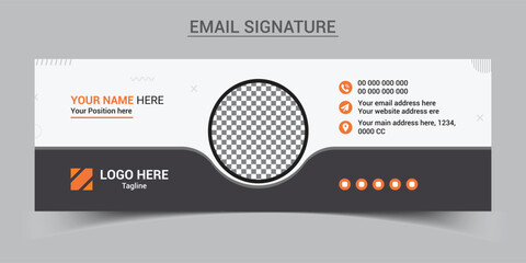 Wall Mural - Corporate Email signature template or email footer vector template